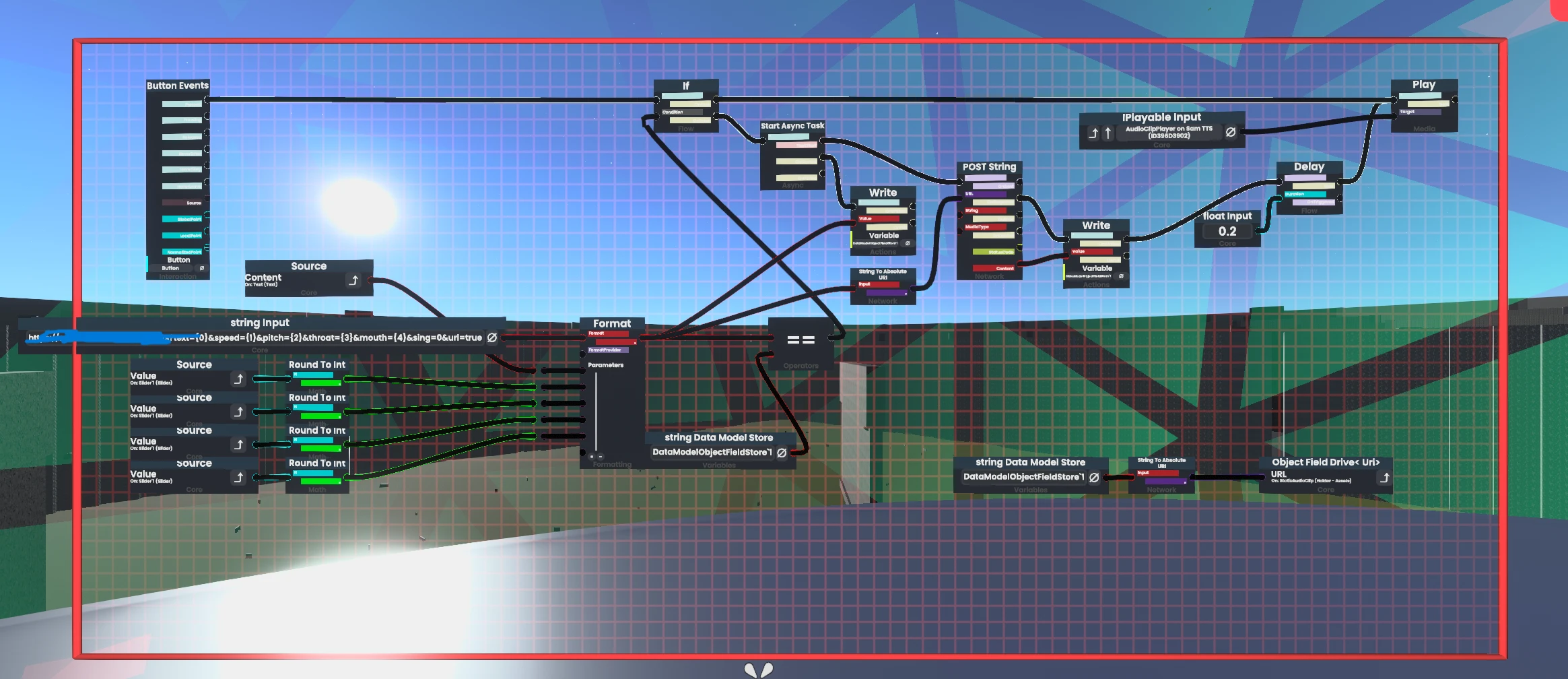 Screenshot of SAM TTS unpacked Protoflux.